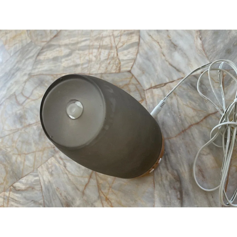 Serene House Ultrasonic Essential Oil Diffuser Frosted Gray Glass Wood Base